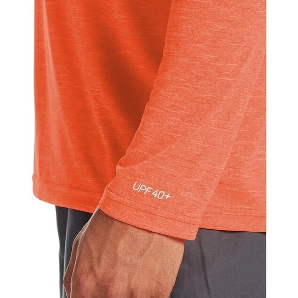 Nike DRI-FIT Hydroguard Swim Shirt Mens M Orange Heather UPF 40+ NEW - Picture 3 of 10